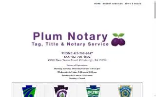 Plum Notary website
