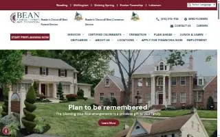 Bean Funeral Homes & Cremation Services website