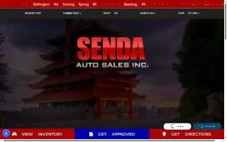 Senda Auto Sales Inc website
