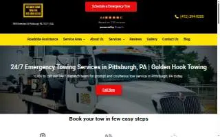 Golden Hook Towing website