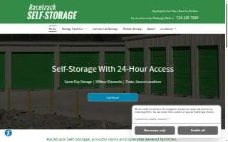Racetrack Self Storage website