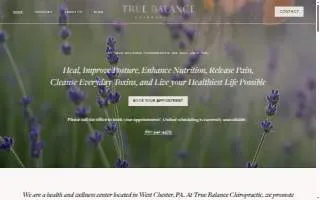 True Balance Chiropractic of West Chester website