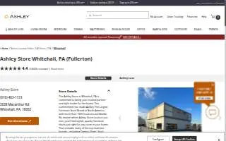 Ashley Store of Whitehall website