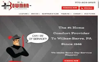 HL Bowman Inc Plumbing Heating & AC website