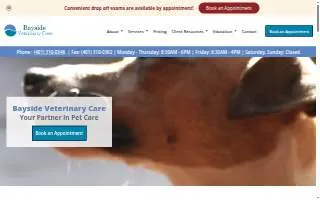 Bayside Veterinary Care website