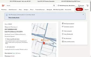 Walgreens Pharmacy of East Providence website