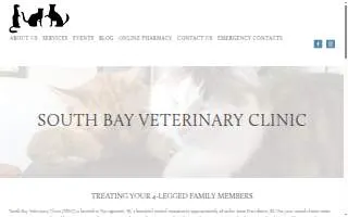 South Bay Veterinary Clinic website