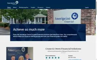 Crane & Owen Financial Solutions - Ameriprise Financial Services, LLC website