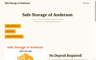 Safe Storage of Anderson
