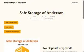 Safe Storage of Anderson website