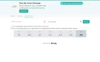 Be Pain be Gone Massage website