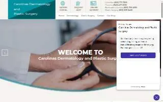 Carolinas Dermatology & Plastic Surgery website