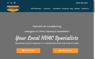 Palmetto Air Conditioning Co. website