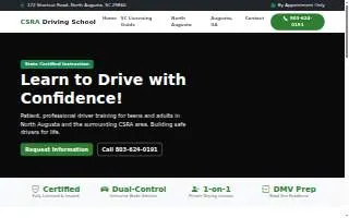 CSRA Driving School of North Augusta website
