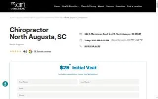 The Joint Chiropractic of North Augusta website