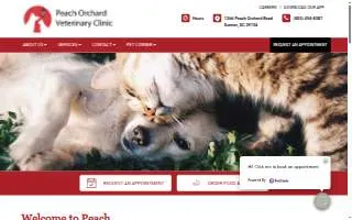 Peach Orchard Veterinary Clinic website