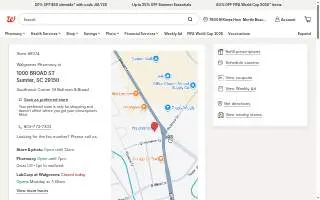 Walgreens Pharmacy of Sumter website