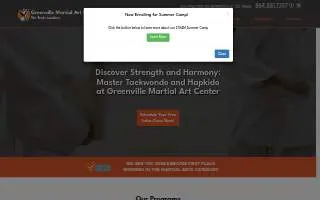 Greenville Martial Art Center website