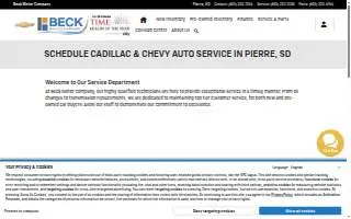 Beck Motor Company - Service Department website