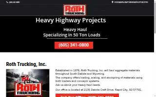Roth Trucking, Inc. website