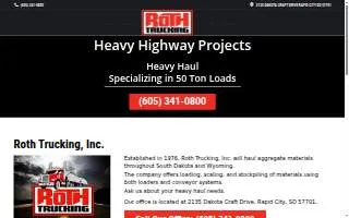 Roth Trucking of Rapid City website