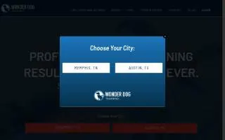 Wonder Dog Training & Games website