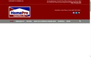 HomePro Inspection Inc of Chattanooga website