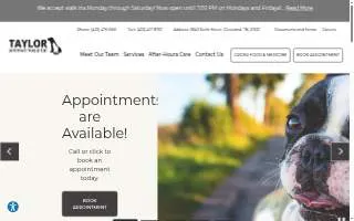 Taylor Animal Hospital website