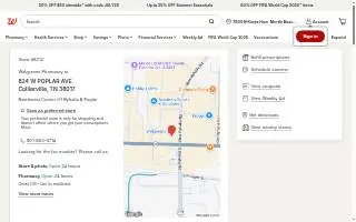Walgreens Pharmacy of Collierville website