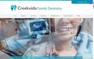 Creekside Family Dentistry website