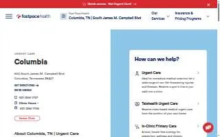 Fast Pace Health Urgent Care - Columbia - TN website