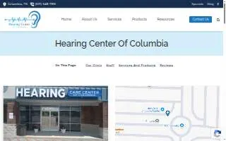 Hearing Center of Columbia website