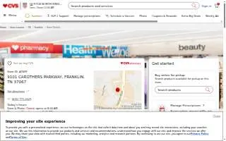 CVS Pharmacy of Franklin website