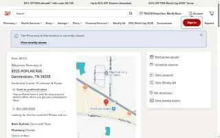 Walgreens Pharmacy of Germantown website