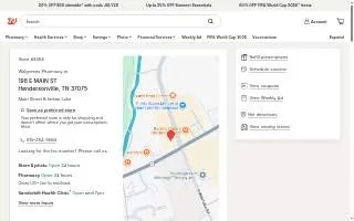 Walgreens Pharmacy of Hendersonville website