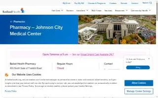 Ballad Health Pharmacy at Johnson City Medical Center website