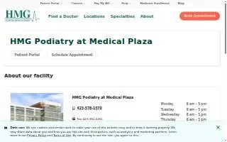 HMG Podiatry at Medical Plaza website