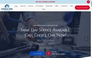 Choice One Plumbing website