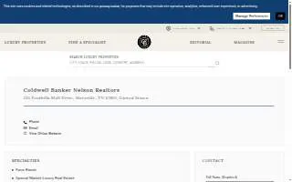 Coldwell Banker Nelson Realtors website