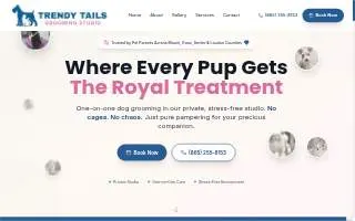 Trendy Tails Grooming Studio website