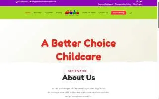 A Better Choice Childcare Center website