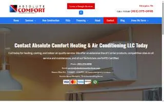 Absolute Comfort Heating & Air Conditioning LLC website