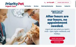 PriorityPet Urgent Care of Memphis website
