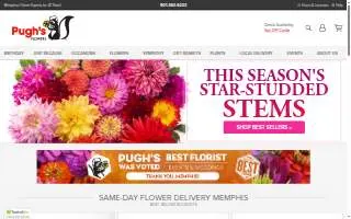 Pugh's Flowers of Memphis website