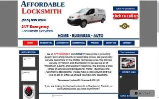 Affordable Locksmith of Nashville website