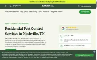 Aptive Pest Control of Nashville website