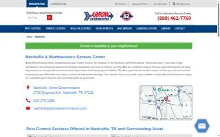 Arrow Exterminators of Nashville website