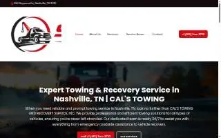 Cal's Towing and Recovery Service, INC. website