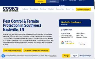 Cook's Pest Control of Nashville website