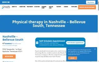 Results Physiotherapy Nashville, Tennessee - Bellevue South website